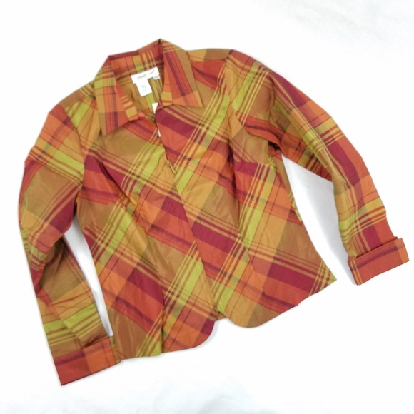 Coldwater Creek Silk Blend Blazer Sze PS Orange - Picture 3 of 8